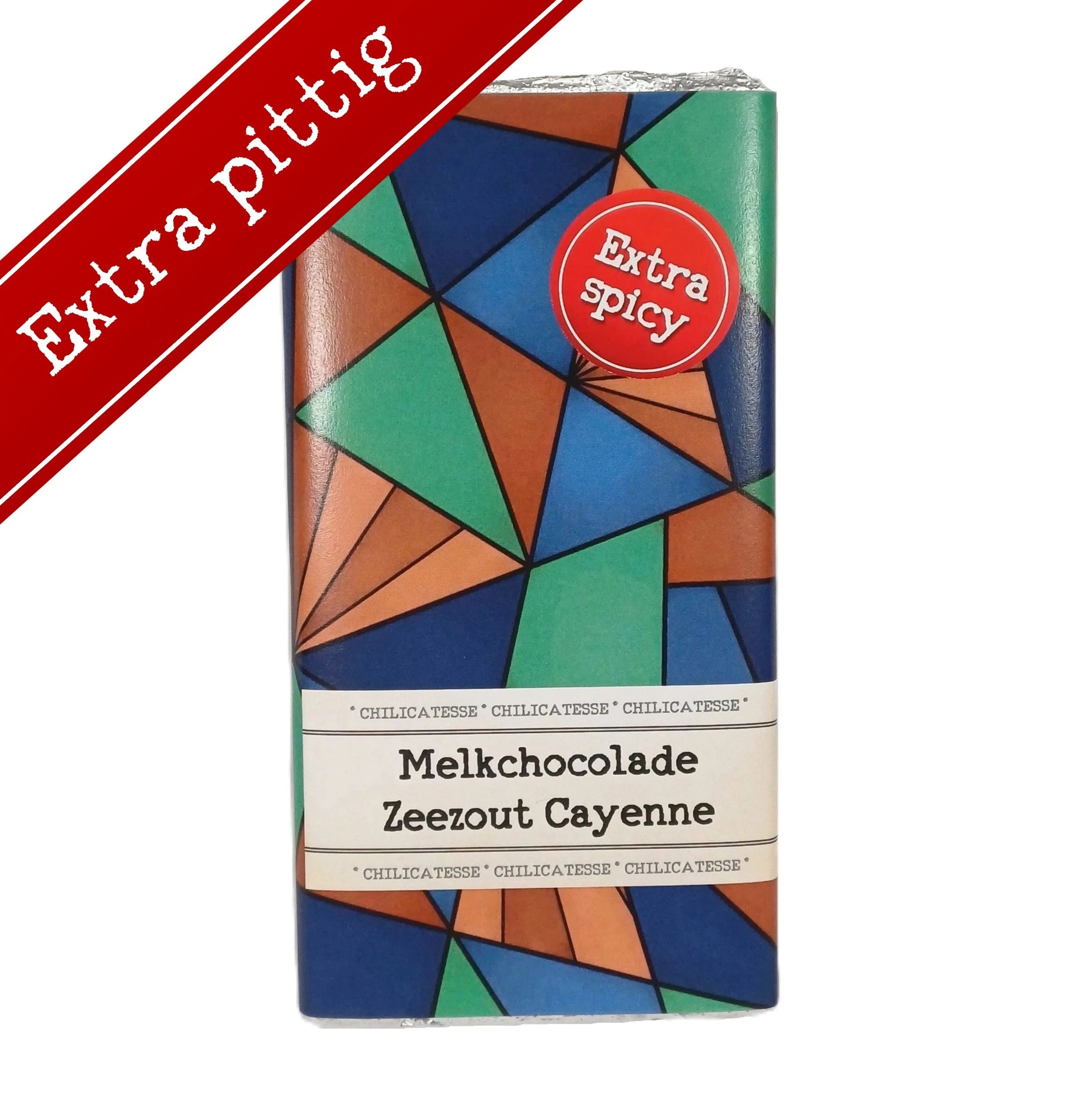 Chocoladereep Melk-Cayenne-Zeezout - Extra pittig